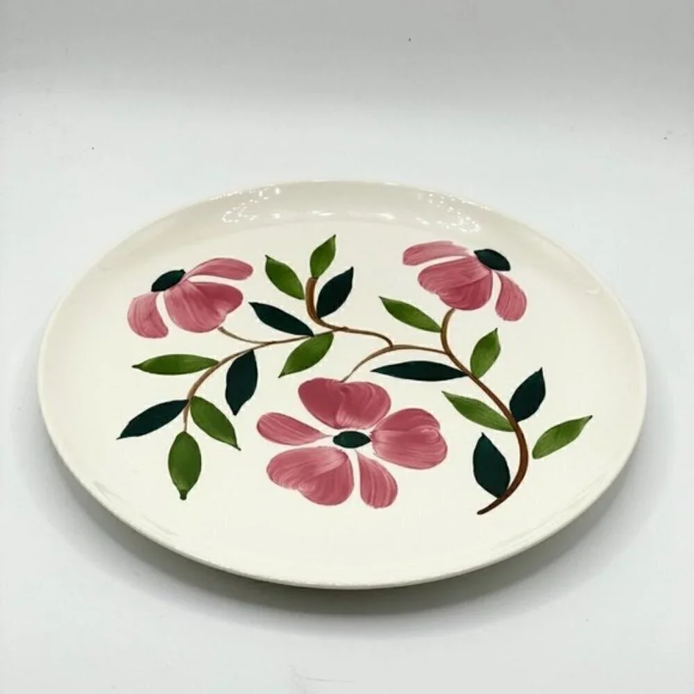 Rio Stetson Vintage Hand Painted Floral Dinner Plate Soup Bowl Set (4 Available)